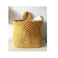 Panier en macramé fait main en coton de haute qualité, conçu dans un style artistique pour les magasins de proximité, disponible en tailles personnalisées