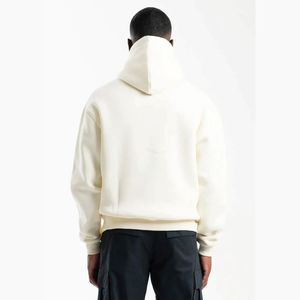 Sweat à capuche décontracté pour homme en coton et polyester avec logo personnalisé, fermeture éclair, col ample, tissu polaire thermique - Product Image 3