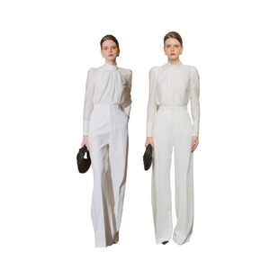 Pantalones de pierna recta Buen precio Pantalones largos de pierna ancha elegantes minimalistas suaves y suaves. Embalaje personalizado, fabricante vietnamita - Product Image 1