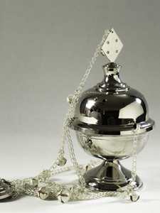 Quemador de incienso con cadena para el hogar, quemador de incienso redondo de Color dorado antiguo con acabado de plata decorativa - Product Image 5