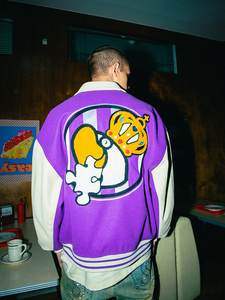 Applique Chenille Patches Varsity Veste En Plein Air Hiver Hommes Vintage Streetwear Collège Letterman Baseball Bomber Veste - Product Image 6