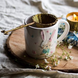 Fabriqué à la main meilleure qualité en laiton finition Antique passoire à thé en laiton infuseur pour thé en vrac - Product Image 2