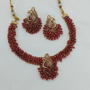 Stunning Gold Plated <b>Necklace</b> Set for Women with Elegant Pearls & Sparkling Pota Stones Perfect for Festive Wear & Party Looks - Product Image 1