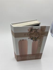 Caja de libro de tapa dura personalizable de madera moderna de lujo al por mayor decoración del hogar de alta calidad con forma de flor hecha a mano - Product Image 5