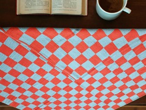 Tapis à carreaux moderne géométrique en laine tissée plate pour salon chambre à coucher motif à carreaux minimaliste tapis fait main - Product Image 4