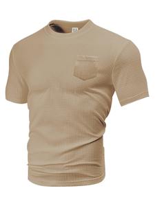 T-shirt ample pour homme, été, respirant, manches courtes, col rond, poche, design décontracté, confortable, fibre de polyester, mode adulte - Product Image 2