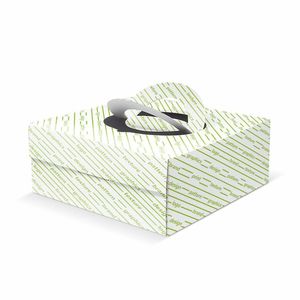 Caja para pasteles mod. SMILE con asas y ventana recubierta de plástico 35x35x14 cm - Personalizado - Product Image 1