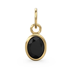 Collier en argent sterling 925 avec pendentif ovale en onyx noir naturel, bijoux religieux catholiques, plaqué or, chaîne élégante - Product Image 1