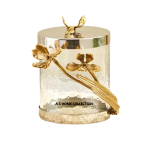 Décoratif élégant métal couleur blanche garniture dorée usage cuisine de luxe bidons pot de stockage avec couvercles - Product Image 5