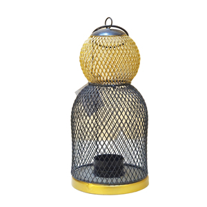 Noir or métal maille bougie lanterne décoratif thé lumière support pour maison salon table intérieur extérieur décor de fête - Product Image 1