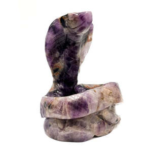 Magnifique serpent cobra sculpté dans la pierre d'améthyste - sculpture animale - Product Image 4