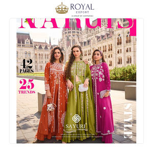 ชุด Anarkali ผ้าไหมหนักลายปักด้วยงานปักดีไซน์ใหม่สไตล์คลาสสิก - Product Image 6