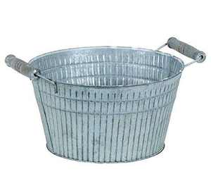 กระถางต้นไม้โลหะชุบสังกะสีทำมือ ชุด 2 ใบ ผู้ผลิตขายส่ง ออกแบบตามสั่ง กระถางต้นไม้โลหะเคลือบธรรมชาติพร้อมหูจับ - Product Image 4