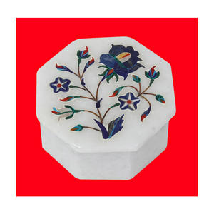 Joyero de boda de mármol moderno hecho a mano con incrustaciones de piedra lapislázuli Pedido mínimo 100 piezas - Product Image 1