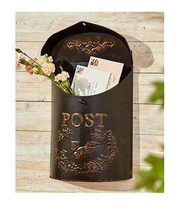 Indian Handmade Design Garden Hanging Mailboxes <b>Wall</b> Mount Decorative Galvanized Iron Post Box Supplier - Product Image 5