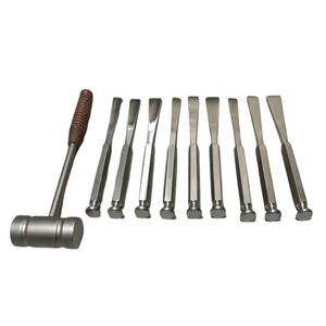 ชุดเครื่องมือผ่าตัดกระดูกแบบแมนนวล Stille Osteotome พร้อมสิ่วและค้อนกระดูก ด้ามจับแบบใยแก้ว - Product Image 1