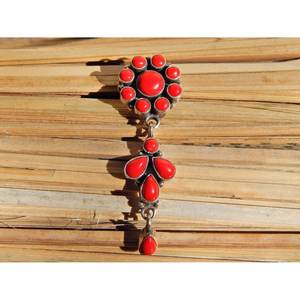 Joyería fina de Plata de Ley 925, pendientes de piedras preciosas de Coral Natural, artículo de regalo para mujer - Product Image 4