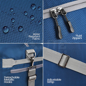 Bolsa de Viaje Plegable, Ecológica y Duradera, de Gran Capacidad, Estilo Moderno, con Cierre, Impermeable, para Viajes de Fin de Semana - Product Image 6