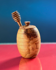 Tarro de Miel Redondo de Madera Ecológico Clásico con Tapa para Almacenamiento de Miel Orgánica por Artisan Craft - Product Image 4