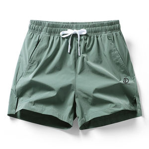 Pantalones cortos para hombre, pantalones cortos de tres partes de secado rápido de seda de hielo fina de verano, pantalones deportivos e informales de moda, pantalones de playa con bolsillo y cremallera - Product Image 4