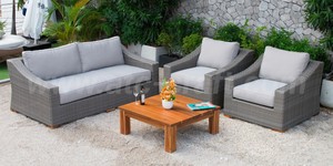 ชุดโซฟาเครื่องจักสานสไตล์ลำลอง9-1-1-1ที่นั่งครึ่งรอบสำหรับสวนกลางแจ้งลานห้องนั่งเล่นโรงแรม - Product Image 6