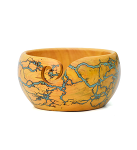 Cuenco de hilo de madera hecho a mano, soporte de punto de ganchillo de resina azul cielo, cuenco de hilo, regalo de Navidad funcional - Product Image 6