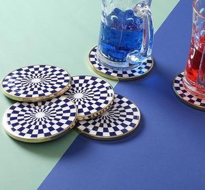 Best Theme Design Epoxy MDF Brass <b>Table</b> <b>Coaster</b> Best for Parties and Other Functions Tableware Decorative Beast Design <b>Coaster</b> - Product Image 4