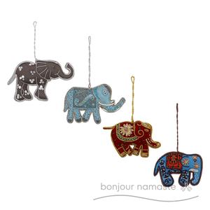 Decorazione Natalizia a Forma di Elefante in Perla Grigia |   Bonjour Namaste Artigianale con Finitura Opaca Moderno ed Elegante Forma Personalizzata Sostenibile - Product Image 2