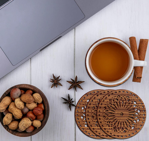 ที่รองแก้วไม้พรีเมี่ยมดีไซน์ใหม่หรูหราบ้านห้องครัวสำนักงานโต๊ะรับประทานอาหารถ้วยชากาแฟกระป๋องเบียร์แก้วน้ำสำหรับบาร์ - Product Image 5