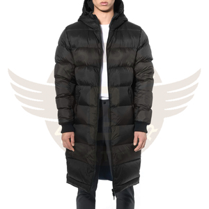 Meilleure qualité 100% Polyamide hommes veste d'hiver support respirant longue taille coupe-vent bulle poches latérales fendues 2 voies imperméable - Product Image 5