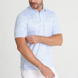 Men's Striped Polo Golf Shirt Custom Golf Apparel Manufacturer New Fashion Casual <b>White</b> Print Knitted Polo <b>Tshirt</b> for Men - Product Image 5