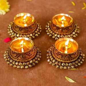 Pure Brass Geometric Solid Pattern Diya for Pooja Handmade Traditional <b>Oil</b> <b>Lamp</b> for Home Temple Diwali Christmas Festival - Product Image 3