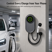 Chargeur mural pour véhicule électrique 7 kW, EVSE Wallbox, connecteur GB, 32A, WiFi, contrôle intelligent par application, usage domestique et commercial, OEM ODM