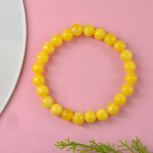 Bracelet en cristal de jade jaune, pierre précieuse naturelle pour l'abondance et le bonheur - Product Image 5