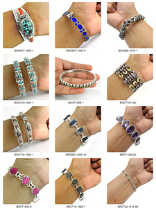 Nueva llegada Plata de Ley 925 de alta calidad en bruto rubí piedra preciosa pulsera de lujo hecha a mano joyería fina pulseras de doble capa - Product Image 4