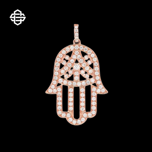 Colgante de mano Hiphop Moissanite Iced Out Hamsa para hombres y mujeres, collar con abalorio ostentoso personalizado, joyería de rapero de Plata de Ley 925 - Product Image 1