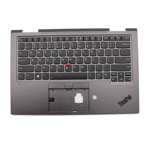 Reposamanos y Teclado para Laptop Lenovo ThinkPad X1 Yoga 4.ª Gen. 5M10V24845 5M10V24881, Inglés (EE. UU.) con Retroiluminación, Gris - Product Image 1