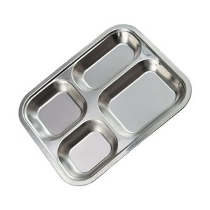 Bandeja redonda de acero inoxidable para servir, plato de comida de diseño moderno duradero, hogar, cocina, comedor, Catering, uso multiusos, ligero - Product Image 3