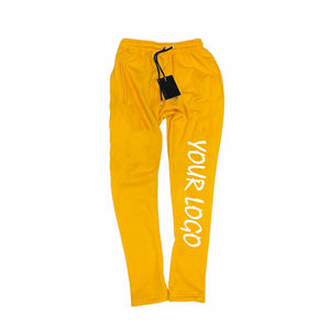 High Street Flare Jogger Pantalones de chándal para hombre Pantalones de chándal de algodón casuales Logotipo personalizado Desgastado 3D para Puff Print Straight - Product Image 5