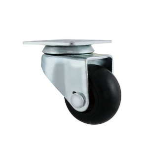 Rueda giratoria de PU con placa superior de 1 1/2 ", rotación de 360 grados para muebles - Product Image 1