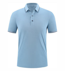 Camiseta Polo de Cuello Rayado de Seda de Hielo con Diseño de Logotipo Personalizado OEM, Ropa de Trabajo y Camiseta Polo de Manga Corta de Algodón para Hombre de Verano - Product Image 5