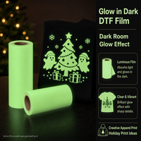 Film DTF Lumineux Cowint pour les Motifs de Noël (Sapin, Père Noël, Renne, Flocon de Neige) et les Créations de Vêtements Festifs