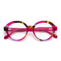 Lunettes de vue unisexes tendance, monture optique épaisse en acétate bicolore effet écaille de tortue, fabriquées à la main