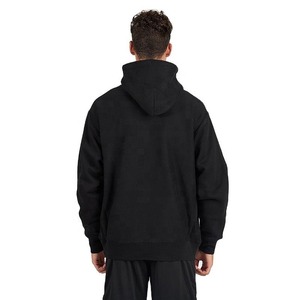 Solid Black Oversize Men's <b>Hoodie</b> Heavyweight <b>600gsm</b> Fleece Double Layer with Custom for Puff Print Logo for Winter - Product Image 5