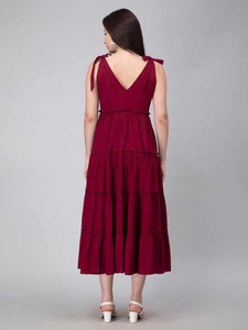 Vestido MIDI Maxi escalonado sin mangas de rayón de viscosa de calidad premium para fiesta de mujer - Product Image 5