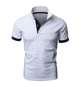 T-shirts polo personnalisés unisexe uni 100% coton T-shirts à manches courtes pour hommes polo vierge avec impression numérique d'autocollants vente en gros - Product Image 4