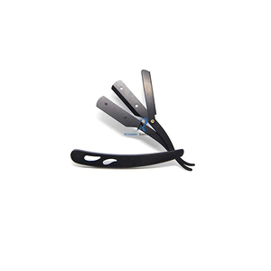 Maquinilla de afeitar de peluquero, maquinilla de afeitar plegable de borde recto con revestimiento negro, herramienta de afeitado afilada de acero inoxidable para aseo profesional y estilismo - Product Image 4