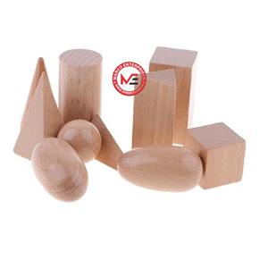 Ensemble de 10 solides géométriques en bois, formes 3D |   Jouet éducatif d'apprentissage des mathématiques Montessori |   Fournisseur OEM - Product Image 1