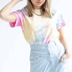 Tie Dye เสื้อทีเชิ๊ตขนาดใหญ่ของผู้หญิงเสื้อยืดลำลองสำหรับผู้หญิงผ้าฝ้าย100% ระบายอากาศได้ดี - Product Image 5