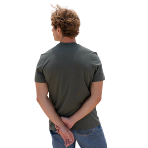 T-shirt à manches courtes pour homme, vert forêt, 100% coton biologique de luxe, col rond, pré-rétréci, certifié GOTS, respirant, coupe ajustée - Product Image 6